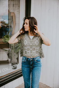 Papillon Short Sleeve Crochet Top