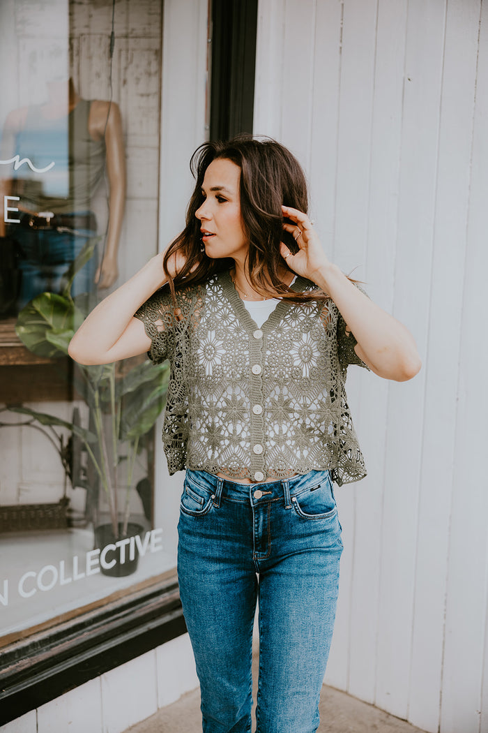 Papillon Short Sleeve Crochet Top