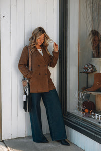 Rylee + Cru Double Breasted Blazer - Rustic Plaid