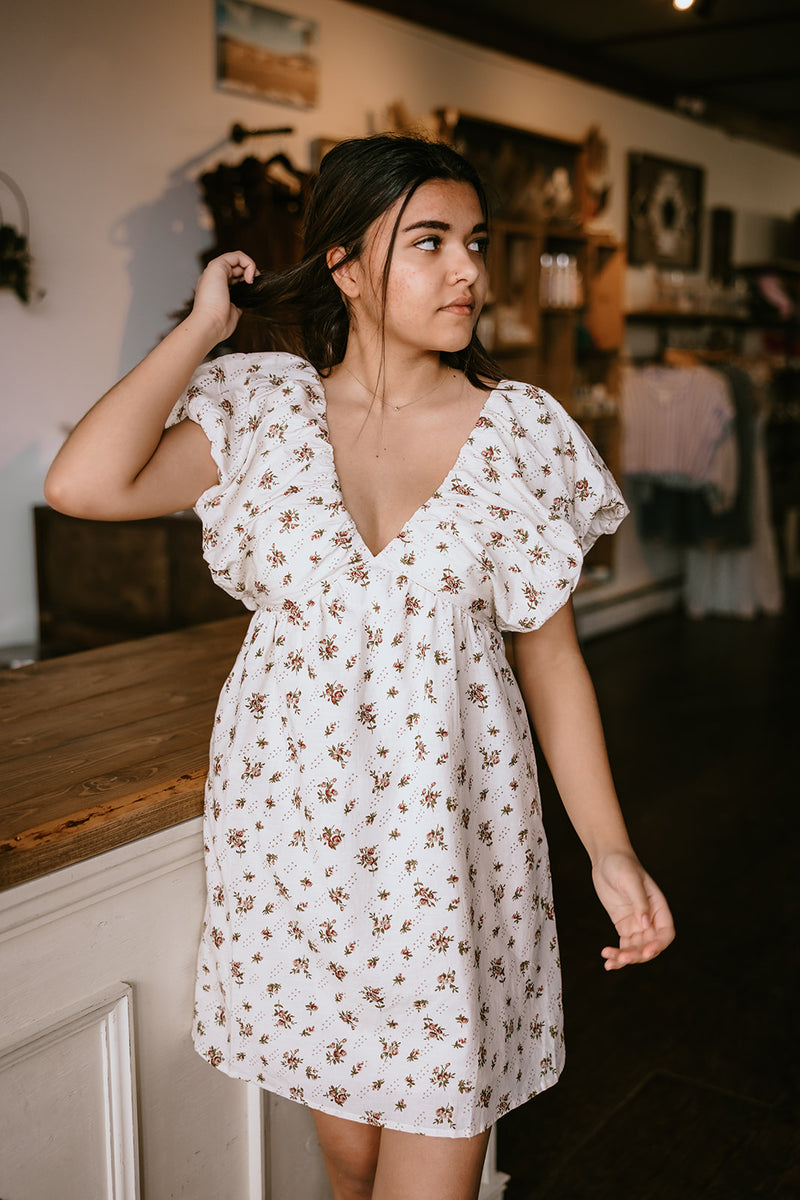 PRIV Lotus Double Vneck Dress Floral