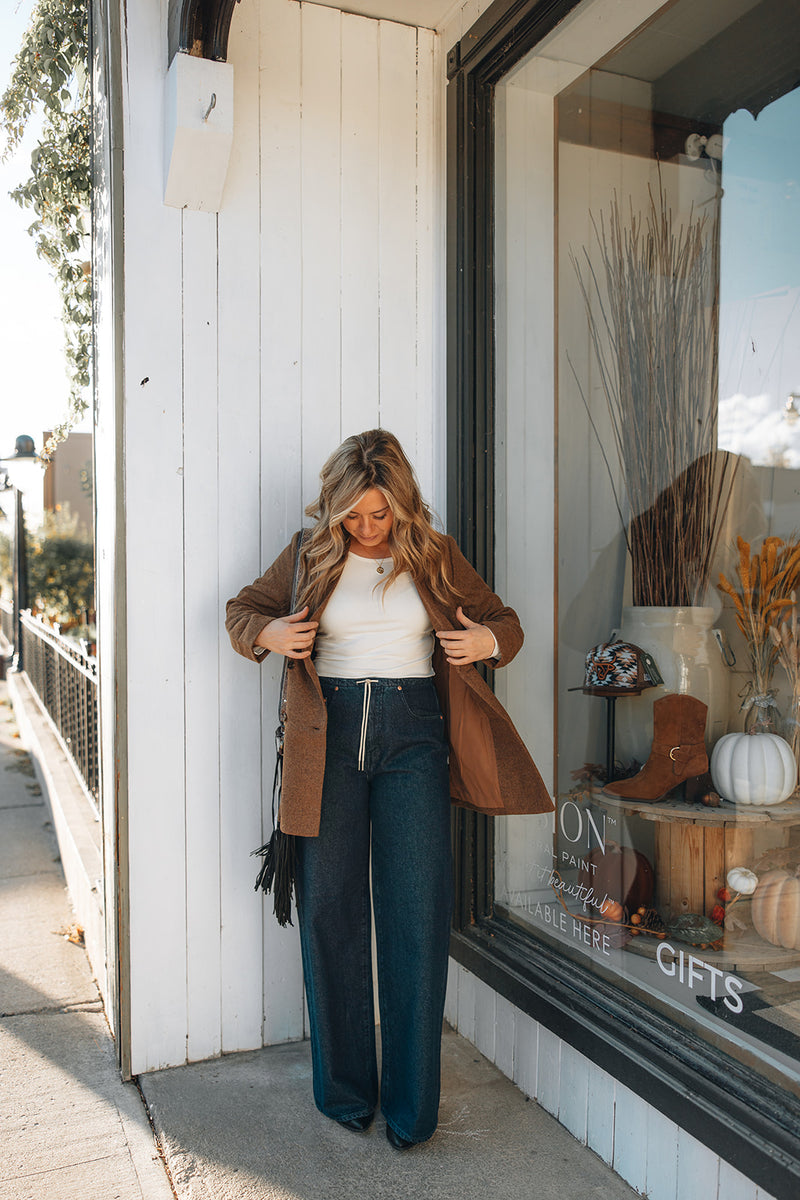 Rylee + Cru Double Breasted Blazer - Rustic Plaid