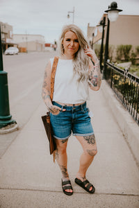 Orb Ginny Eyelet Gathered Tank-White