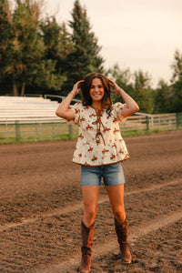 Ridin' High Puff Sleeve Blouse