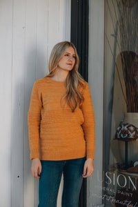 Papillon Textured Striped Sweater - Mustard