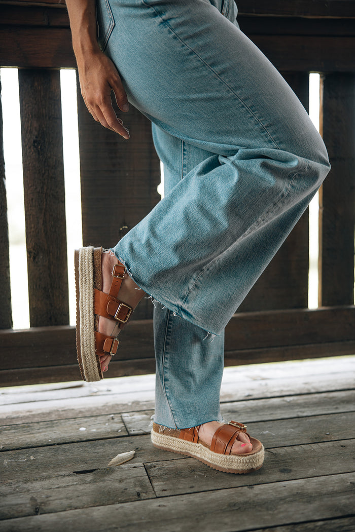 Brake Espadrille Platform Sandals - Brown