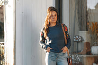 Charlie B - Soft Bloom Sweater - Floral Heather Denim