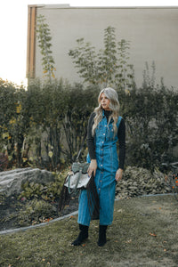 Julia Cardigan Dress - Medium Blue