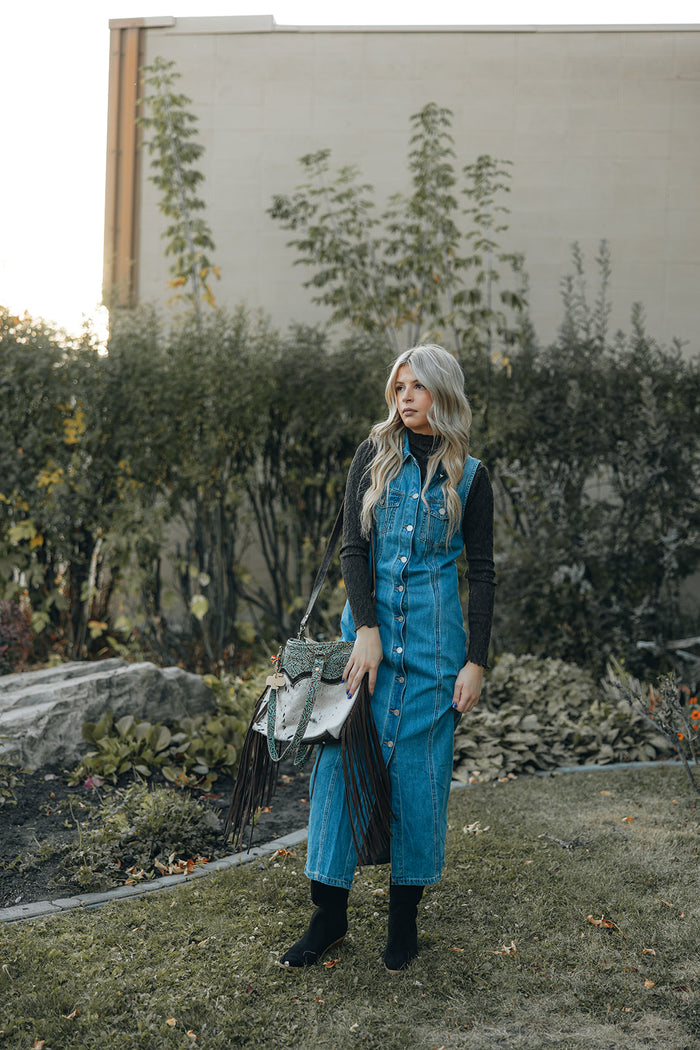 Julia Cardigan Dress - Medium Blue