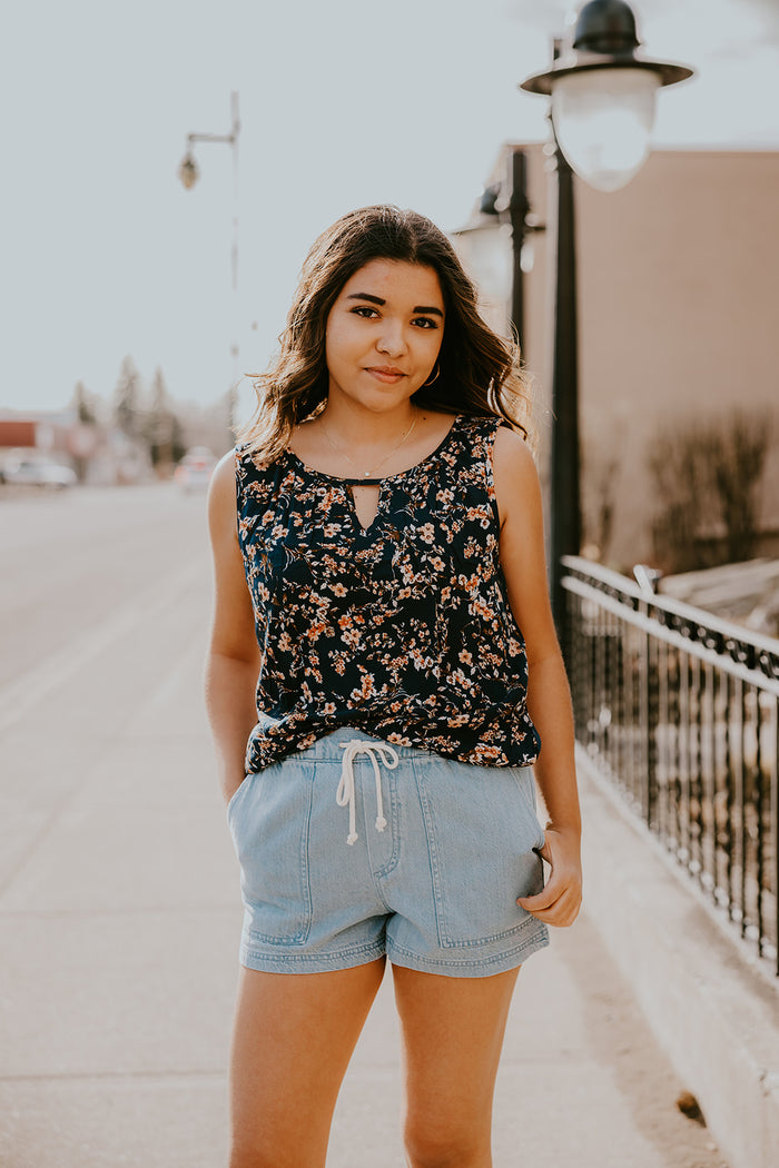 Blue Floral Tank