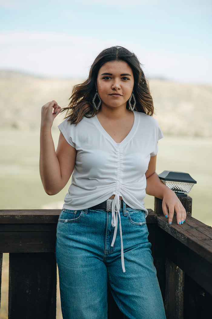 Abbigail Ruched Top - White