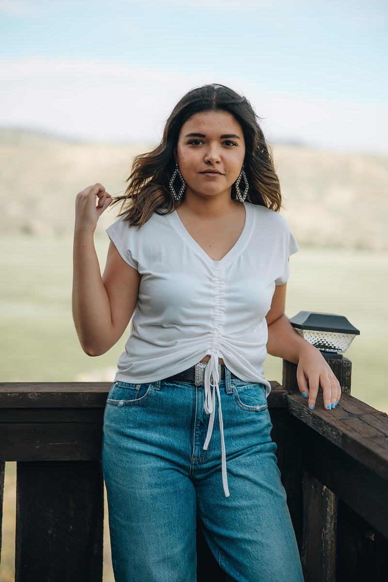 Abbigail Ruched Top - White