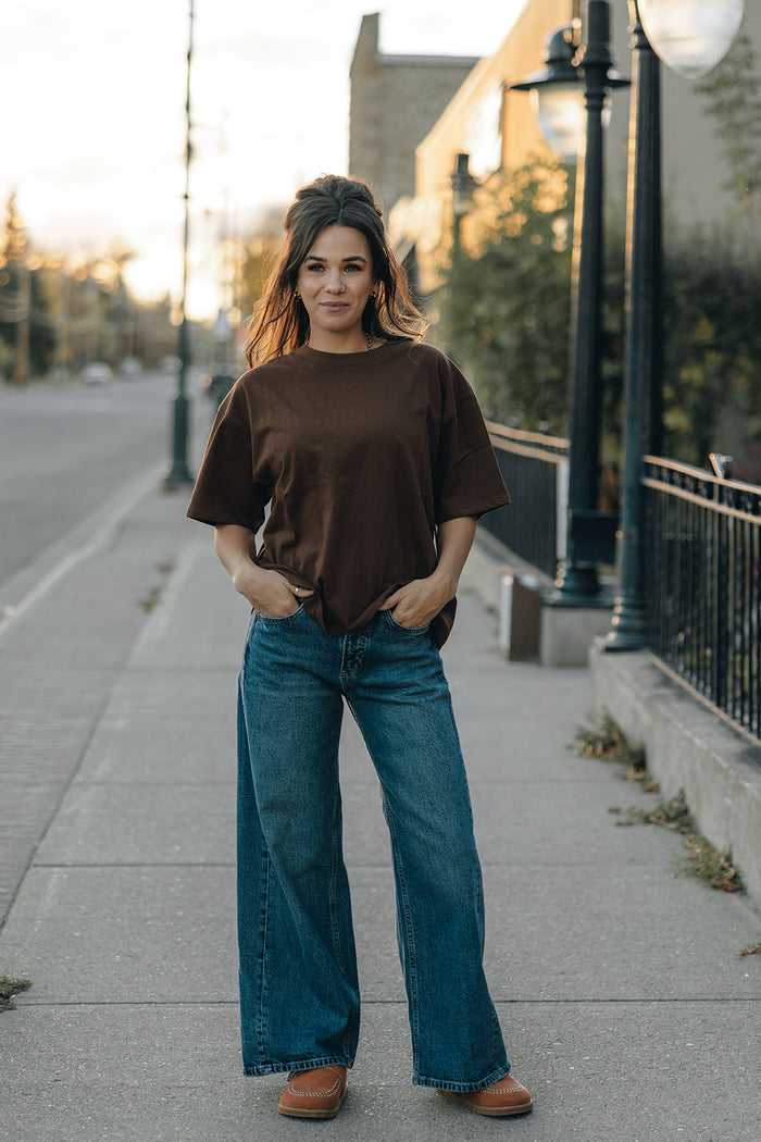 Brunette the Label Boxy Tee - Brown