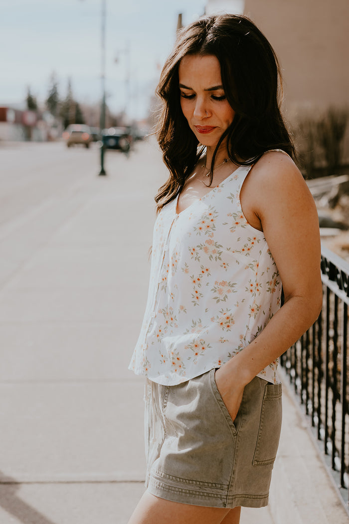 Celeste Tank-White Floral
