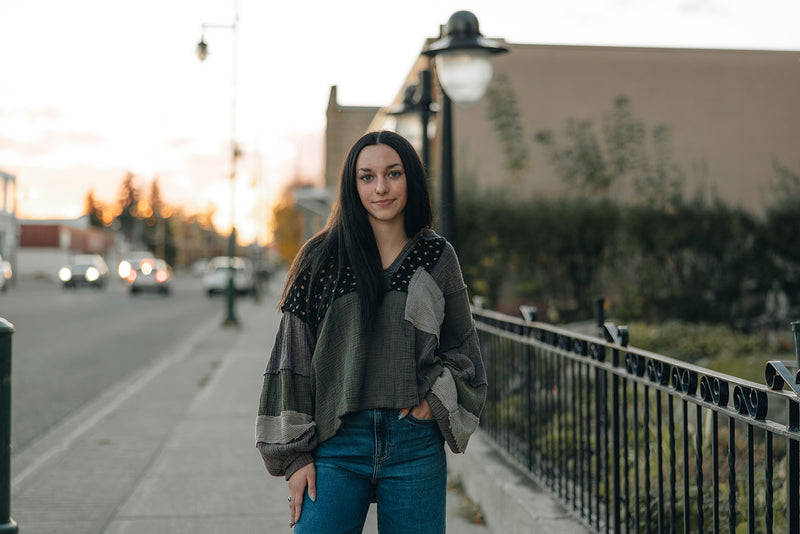 Quilted Balloon Sleeve Top
