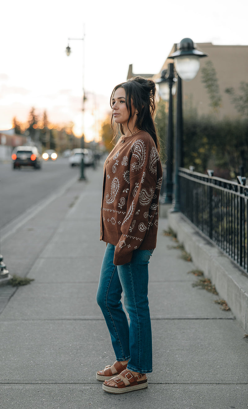 Paisley Print Cardigan