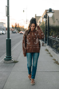 Paisley Print Cardigan