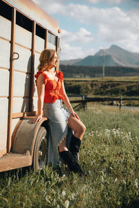 Abrand Denim Caterina Maxi Skirt