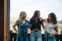 Abbigail Ruched Top - Denim Blue