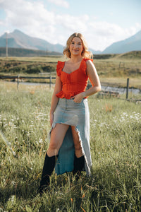 Abrand Denim Caterina Maxi Skirt