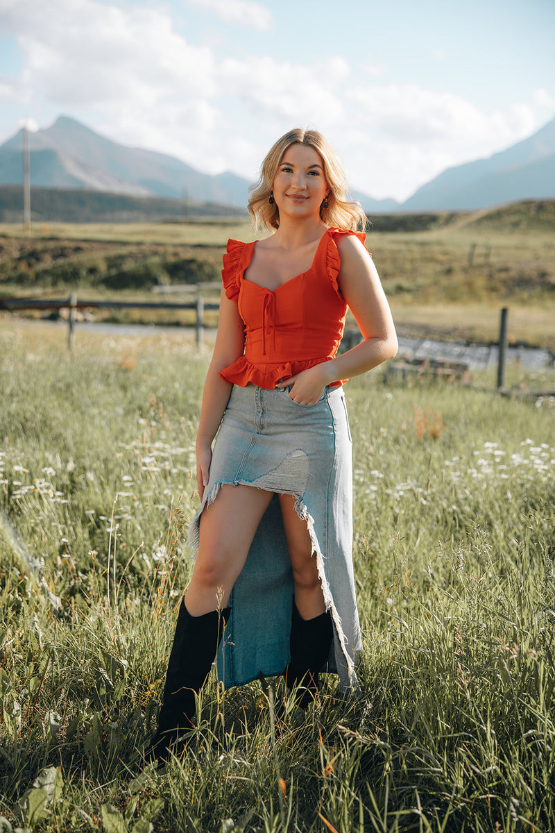 Abrand Denim Caterina Maxi Skirt