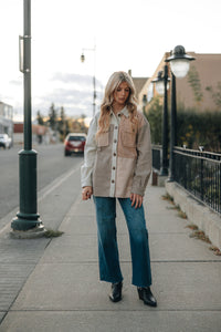 Mystree Color Blocked Shacket