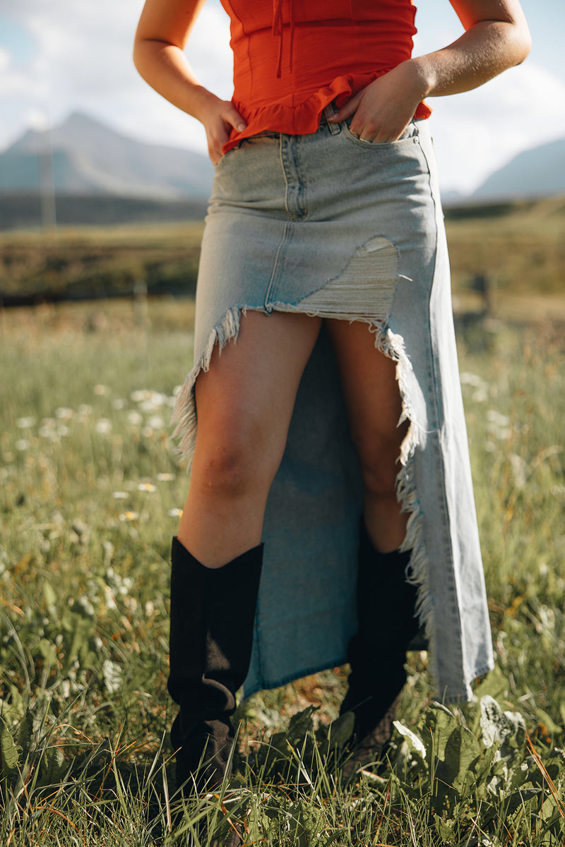 Abrand Denim Caterina Maxi Skirt