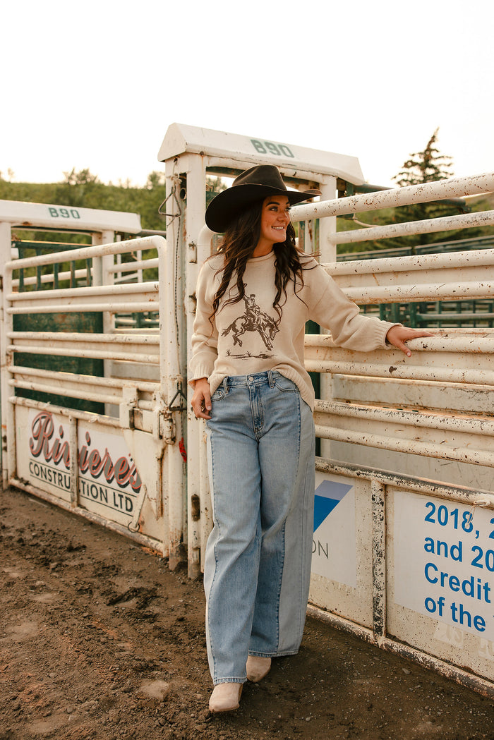Rodeo Cowboy Sweater - Taupe