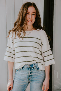 Gentle Fawn Kerrigan Knit Sweater-Matcha Stripe