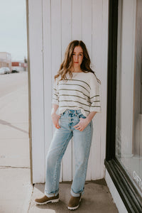 Gentle Fawn Kerrigan Knit Sweater-Matcha Stripe
