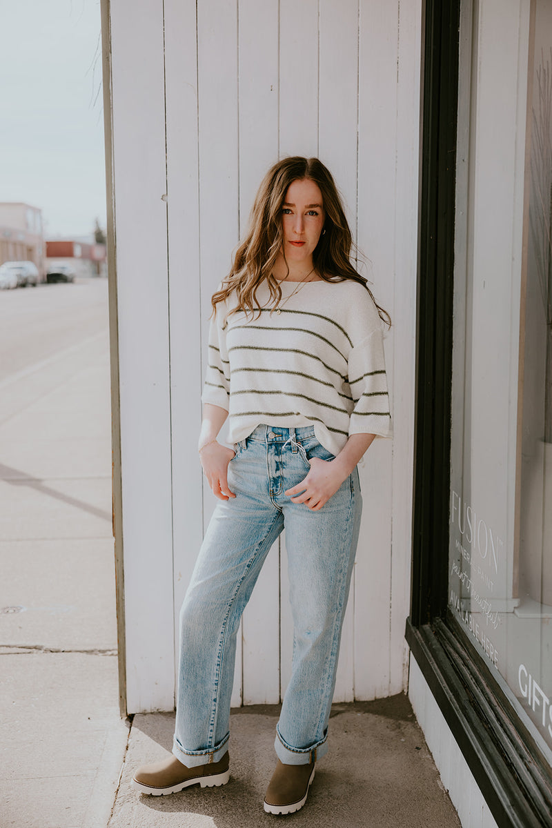 Gentle Fawn Kerrigan Knit Sweater-Matcha Stripe