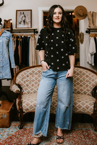 Brunette the Label All Over Flower Boxy Tee