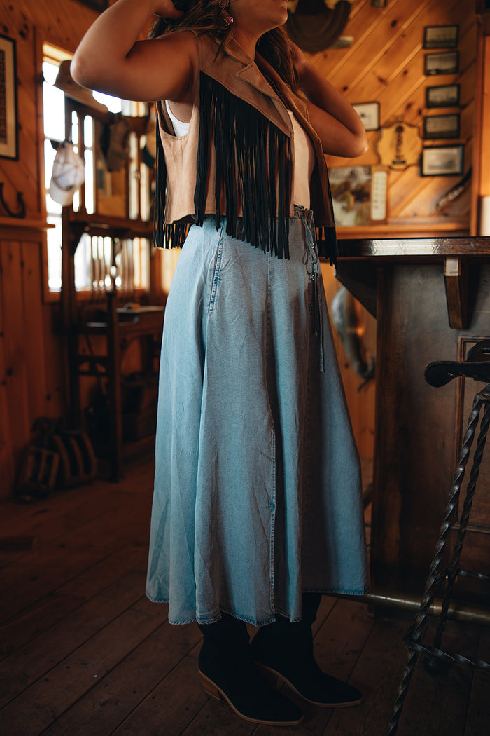 Denim Midi Skirt