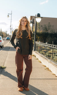 Long Sleeve Sweater- Green