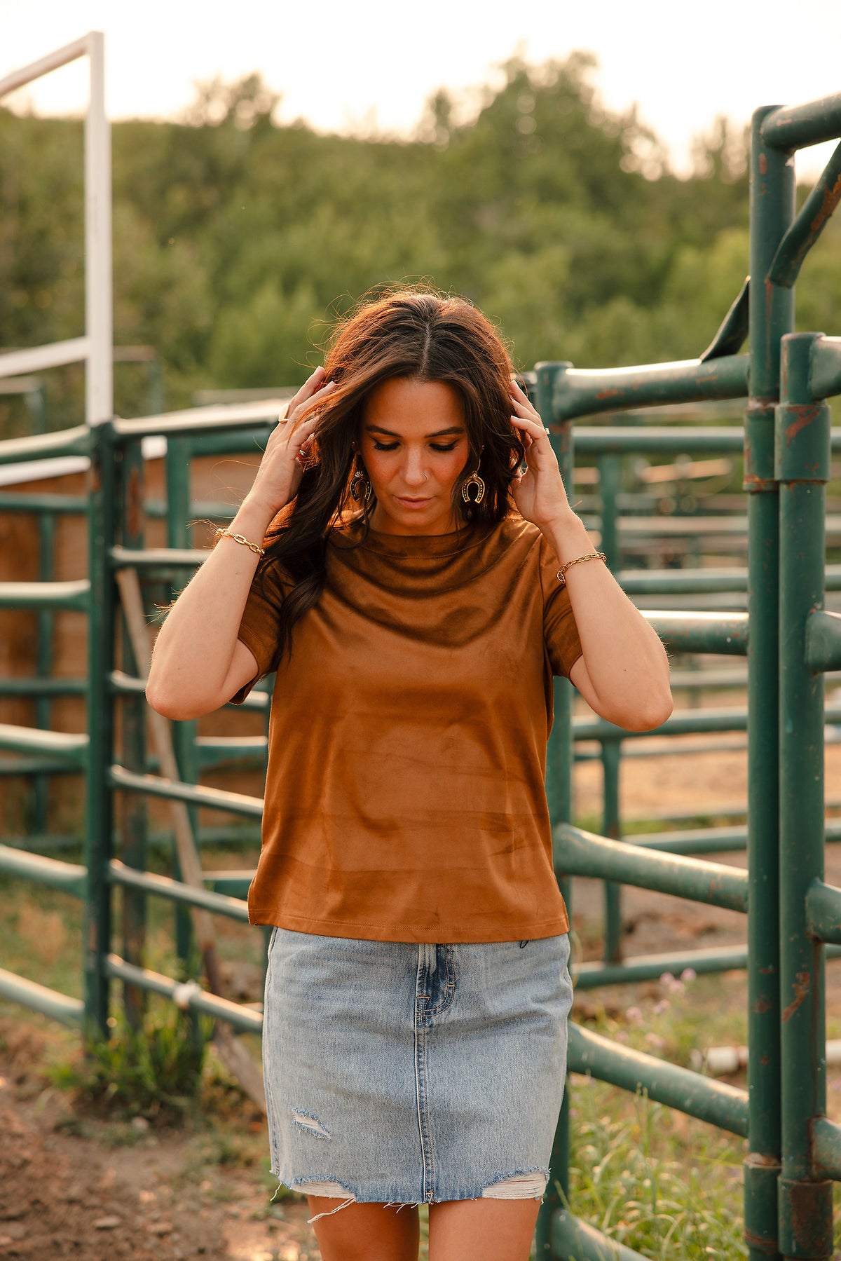 Charlie B - Faux Suede Top