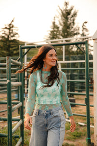 The Loretta Lace Top - Mint