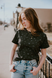 PRIV Reign Cuff Sleeve Tee - Faded Flower