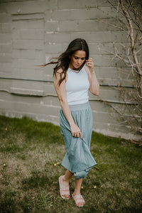 Orb Lina Eyelet Midi Skirt