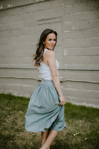 Orb Lina Eyelet Midi Skirt