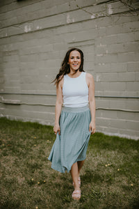 Orb Lina Eyelet Midi Skirt