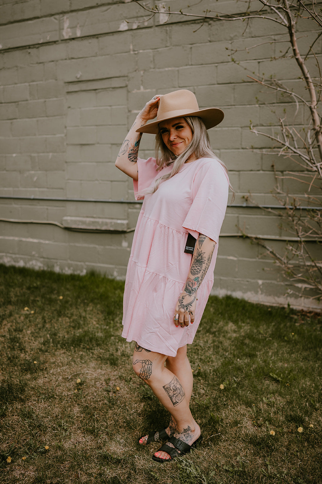 Brunette the Label Tiered Tee Dress