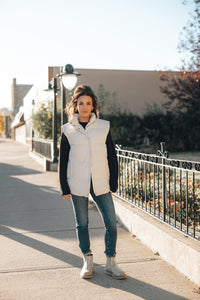 Creme Puffer Vest Nora