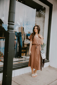 Orb Melanie Button Front Midi Dress