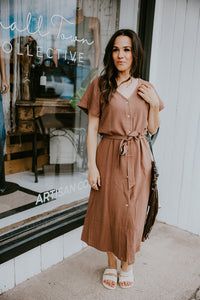 Orb Melanie Button Front Midi Dress