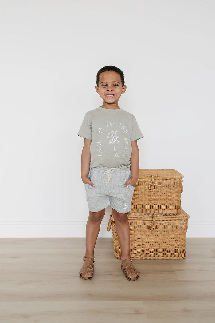 Pocket Cotton Shorts - Heather Grey