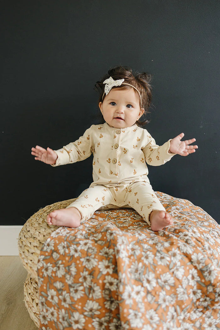 Mebie Baby Vines Long Sleeve Romper