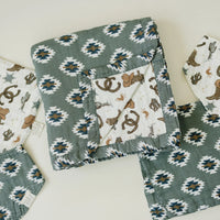Mebie Baby Southwest Aztec + Outlaw Cowboy Muslin Quilt