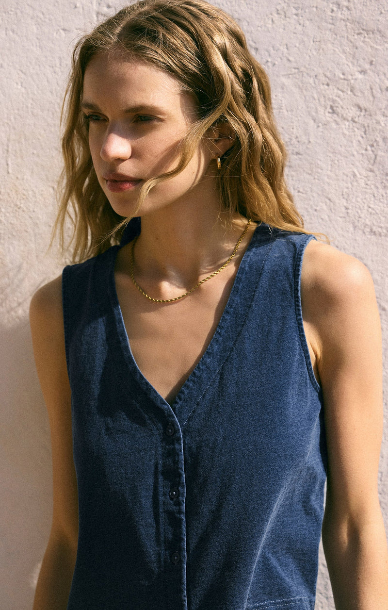 Z Supply Scout Jersey Denim Tank
