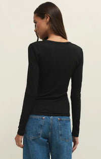 Z Supply Second Skin Long Tee - Black