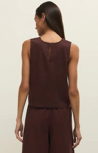 Z Supply Sloane Linen Tank - Chocolate