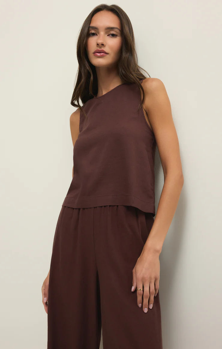 Z Supply Sloane Linen Tank - Chocolate